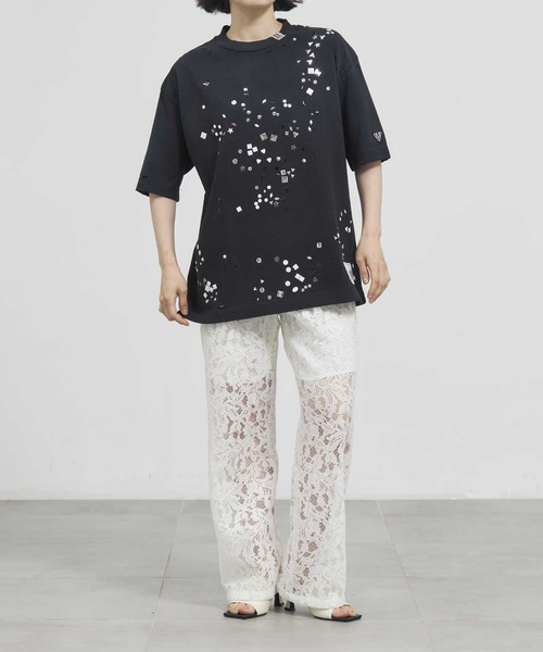 tシャツ 「MIHARAYASUHIRO/ミハラヤスヒロ」EMBELLISHED DISTRESSED TEE/スタッズプリントTシャツ レディース MIHARAYASUHIRO/ミハラヤスヒロ】EMBELLISHED DISTRESSED TEE