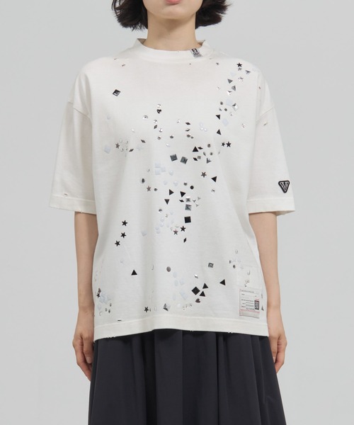 tシャツ 「MIHARAYASUHIRO/ミハラヤスヒロ」EMBELLISHED DISTRESSED TEE/スタッズプリントTシャツ レディース MIHARAYASUHIRO/ミハラヤスヒロ】EMBELLISHED DISTRESSED TEE