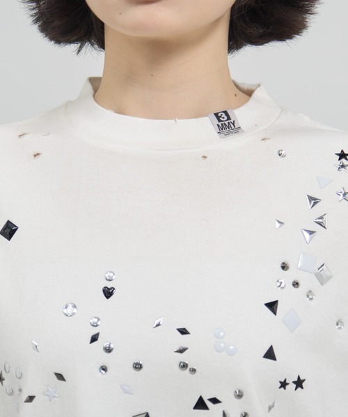 MIHARAYASUHIRO(ミハラヤスヒロ)の「【MIHARAYASUHIRO/ミハラヤスヒロ】EMBELLISHED DISTRESSED TEE/スタッズプリントTシャツ(Tシャツ/カットソー・レディース・ブラック/ホワイト・36/38)」の16枚目の写真