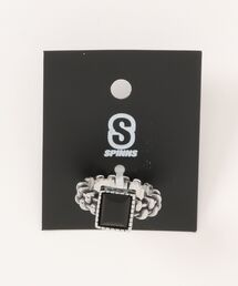 SPINNS（スピンズ）の「メタルシルバーリング/ブラックストーン（リング・メンズ）」