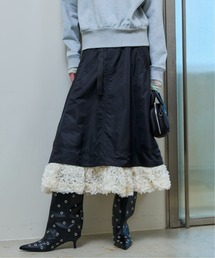 セール】Lace Fabric Docking Skirt/レースドッキングスカート