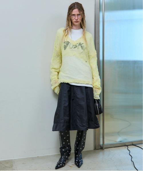 Belted 2way Flower Hem Volume Skirt/ベルテッド2WAYフラワーヘム