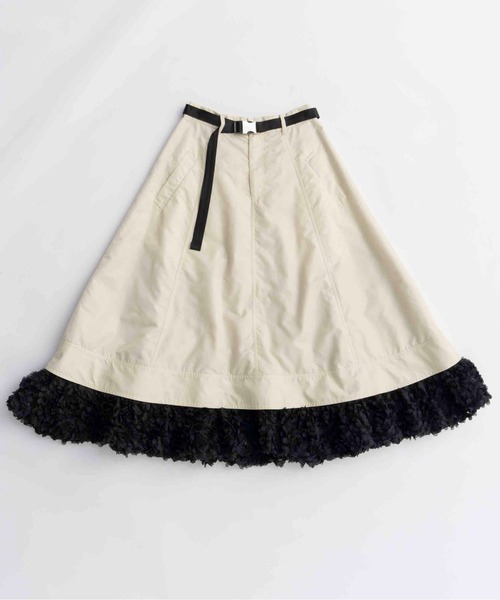 MAISON SPECIAL（メゾンスペシャル）の「Belted 2way Flower Hem Volume Skirt/ベルテッド2WAYフラワーヘムボリューミースカート（スカート・レディース・アイボリー/カーキ/ブラック・36/38）」の7枚目の写真