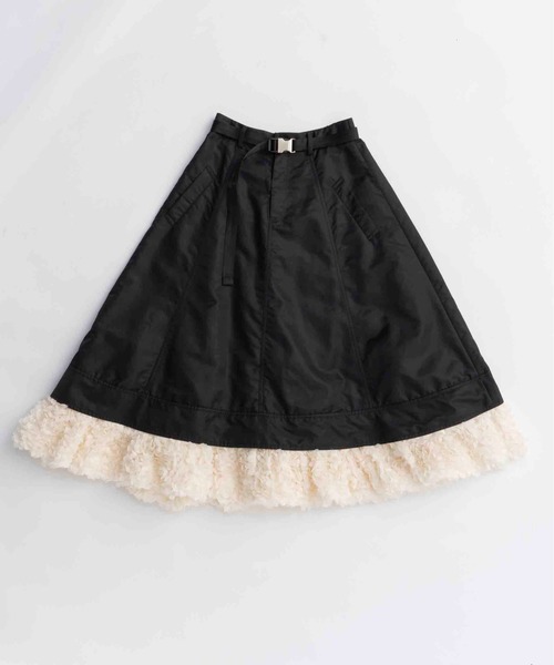 スカート Belted 2way Flower Hem Volume Skirt Belted 2way Flower Hem Volume Skirt