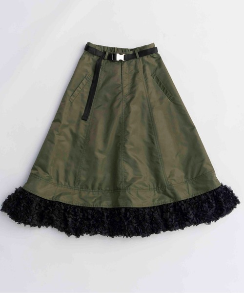 MAISON SPECIAL（メゾンスペシャル）の「Belted 2way Flower Hem Volume Skirt/ベルテッド2WAYフラワーヘムボリューミースカート（スカート・レディース・アイボリー/カーキ/ブラック・36/38）」の9枚目の写真