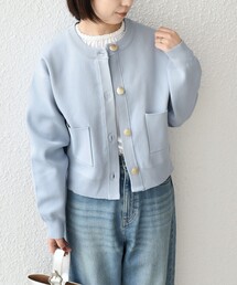 SHIPS Colors（シップス カラーズ）の「SHIPS Colors:〈手洗い可能〉メタルボタン クルーネック カーディガン◇（カーディガン/ボレロ）」