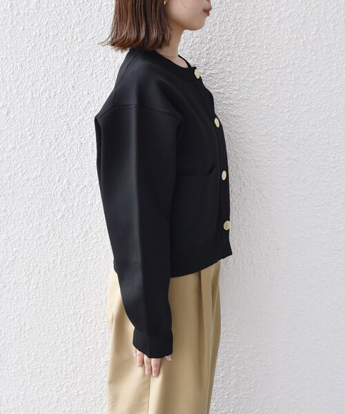 SHIPS Colors:〈手洗い可能〉メタルボタン クルーネック カーディガン