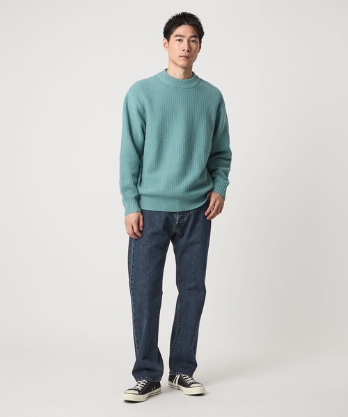 green label relaxing(グリーンレーベルリラクシング)の「ハミルトンラム ワイドネック ニット(ニット/セーター・メンズ・グレー/ライトブルー/ブラック/パープル・L/M/S/XL)」の8枚目の写真