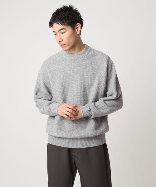 green label relaxing(グリーンレーベルリラクシング)の「ハミルトンラム ワイドネック ニット(ニット/セーター・メンズ・グレー/ライトブルー/ブラック/パープル・L/M/S/XL)」の11枚目の写真