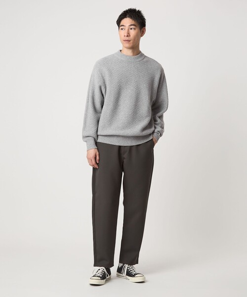 green label relaxing(グリーンレーベルリラクシング)の「ハミルトンラム ワイドネック ニット(ニット/セーター・メンズ・グレー/ライトブルー/ブラック/パープル・L/M/S/XL)」の12枚目の写真