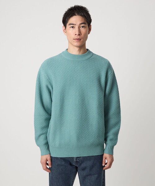 green label relaxing(グリーンレーベルリラクシング)の「ハミルトンラム ワイドネック ニット(ニット/セーター・メンズ・グレー/ライトブルー/ブラック/パープル・L/M/S/XL)」の14枚目の写真