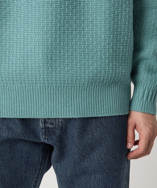 green label relaxing(グリーンレーベルリラクシング)の「ハミルトンラム ワイドネック ニット(ニット/セーター・メンズ・グレー/ライトブルー/ブラック/パープル・L/M/S/XL)」の19枚目の写真