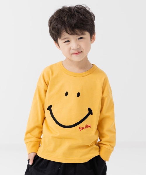 chil2（チルツー）の「〈スマイリーフェイス〉長袖Tシャツ（Tシャツ/カットソー・キッズ・ブラック/ミント/イエロー/クリーム・80ｃｍ/90cm/110cm/100cm/120cm/130cm/140cm）」の4枚目の写真
