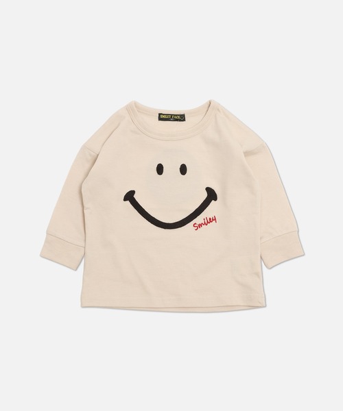 chil2（チルツー）の「〈スマイリーフェイス〉長袖Tシャツ（Tシャツ/カットソー・キッズ・ブラック/ミント/イエロー/クリーム・80ｃｍ/90cm/110cm/100cm/120cm/130cm/140cm）」の6枚目の写真