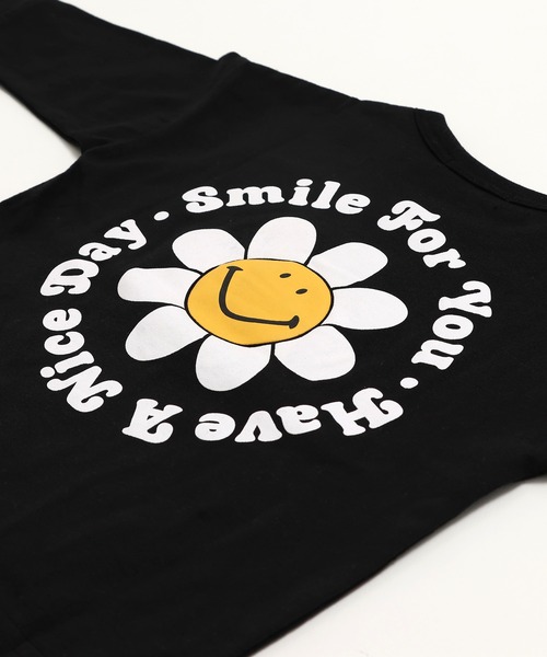 chil2（チルツー）の「〈スマイリーフェイス〉長袖Tシャツ（Tシャツ/カットソー・キッズ・ブラック/ミント/イエロー/クリーム・80ｃｍ/90cm/110cm/100cm/120cm/130cm/140cm）」の19枚目の写真