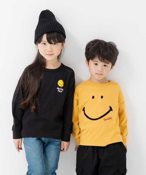 chil2（チルツー）の「〈スマイリーフェイス〉長袖Tシャツ（Tシャツ/カットソー・キッズ・ブラック/ミント/イエロー/クリーム・80ｃｍ/90cm/110cm/100cm/120cm/130cm/140cm）」の20枚目の写真
