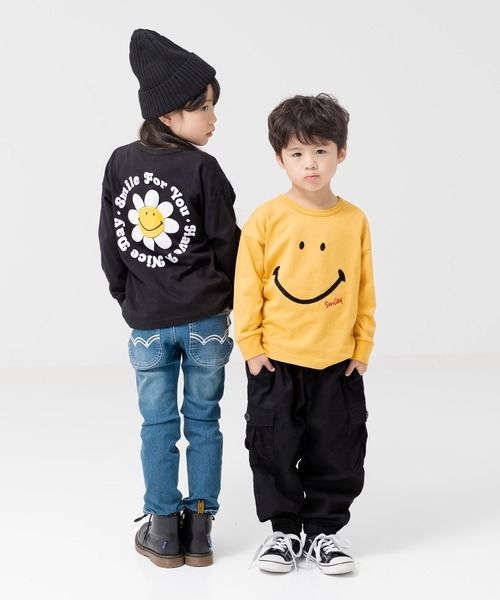 chil2（チルツー）の「〈スマイリーフェイス〉長袖Tシャツ（Tシャツ/カットソー・キッズ・ブラック/ミント/イエロー/クリーム・80ｃｍ/90cm/110cm/100cm/120cm/130cm/140cm）」の21枚目の写真