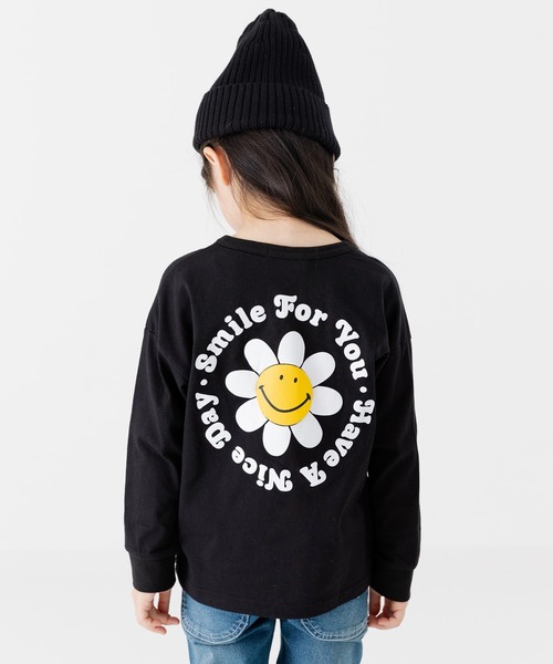 chil2（チルツー）の「〈スマイリーフェイス〉長袖Tシャツ（Tシャツ/カットソー・キッズ・ブラック/ミント/イエロー/クリーム・80ｃｍ/90cm/110cm/100cm/120cm/130cm/140cm）」の5枚目の写真
