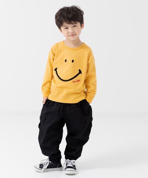 chil2（チルツー）の「〈スマイリーフェイス〉長袖Tシャツ（Tシャツ/カットソー・キッズ・ブラック/ミント/イエロー/クリーム・80ｃｍ/90cm/110cm/100cm/120cm/130cm/140cm）」の22枚目の写真