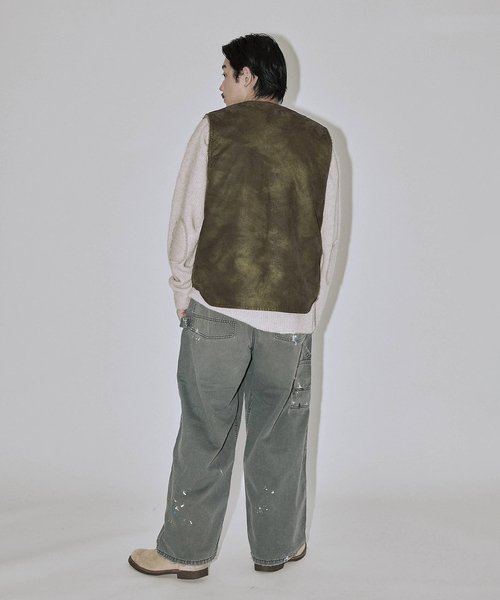 JOURNAL STANDARD J.S HOMESTEAD（ジャーナルスタンダードホームステッド）の「J.S.Homestead / フロック レザー ジップ ベスト（その他アウター・メンズ・ブラック/ブラウン系その他・MEDIUM/LARGE）」の5枚目の写真