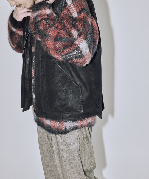 JOURNAL STANDARD J.S HOMESTEAD（ジャーナルスタンダードホームステッド）の「J.S.Homestead / フロック レザー ジップ ベスト（その他アウター・メンズ・ブラック/ブラウン系その他・MEDIUM/LARGE）」の13枚目の写真