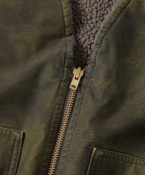 JOURNAL STANDARD J.S HOMESTEAD（ジャーナルスタンダードホームステッド）の「J.S.Homestead / フロック レザー ジップ ベスト（その他アウター・メンズ・ブラック/ブラウン系その他・MEDIUM/LARGE）」の16枚目の写真