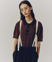 Firsthand | Firsthand/ファーストハンド 機能性素材 シルク入り バイカラーポロニット / 抗ピル / マシンウォッシャブル(ニット/セーター)