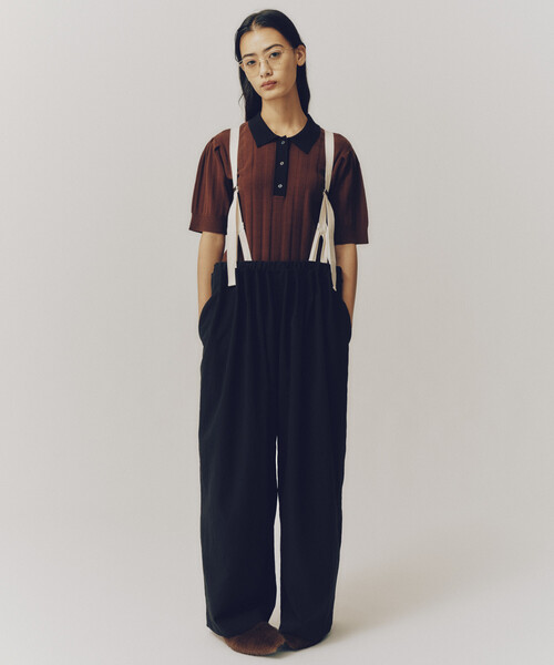 Firsthand(ファーストハンド)の「Firsthand/ファーストハンド 機能性素材 シルク入り バイカラーポロニット / 抗ピル / マシンウォッシャブル(ニット/セーター・レディース・レッド/ブラウン/ベージュ・FREE)」の9枚目の写真