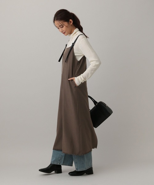 GLOBAL WORK（グローバルワーク）の「MATINEE LINE/MIXストレッチ/ワンピース/583746（ワンピース・レディース・モカ/ブラウン/チャコールグレー・MEDIUM/LARGE）」の9枚目の写真