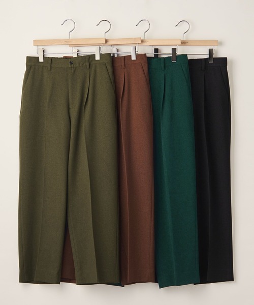 info. BEAUTY&YOUTH(インフォビューティアンドユース)の「【マルチサイズ】ポリエステルサージ ワイドストレート スラックス(スラックス・メンズ・ダークグリーン/オレンジ系その他/ブラック/オリーブ・マルチサイズ)」の19枚目の写真