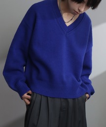 welise（ウェライズ）の「【welise ウェライズ】-2026AW-マルチプルファンクションズ オーバースリーブ ショート丈 2重襟Vネックニット（ニット/セーター）」