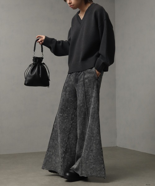 welise（ウェライズ）の「【welise/ウェライズ】マルチプルファンクションズ オーバースリーブ ショート丈 2重襟Vネックニット（ニット/セーター・メンズ・レッド/オフホワイト/チャコールグレー/杢グレー/ブラック系その他/ダークネイビー・L/S/M）」の22枚目の写真