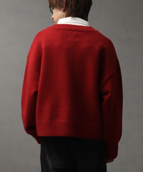 SUNRISE レッド セーター セール】 【洗える/ちくちくしにくい/静電気軽減】スウェットライク