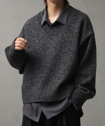welise（ウェライズ）の「【welise ウェライズ】-2026AW-マルチプルファンクションズ オーバースリーブ ショート丈 2重襟Vネックニット（ニット/セーター）」