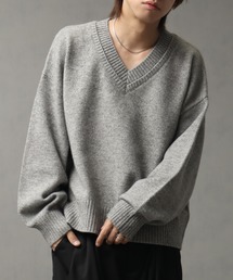 メンズのニット/セーター（グレー/灰色系・Vネック）ファッション通販