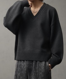 welise（ウェライズ）の「【welise ウェライズ】-2026AW-マルチプルファンクションズ オーバースリーブ ショート丈 2重襟Vネックニット（ニット/セーター）」