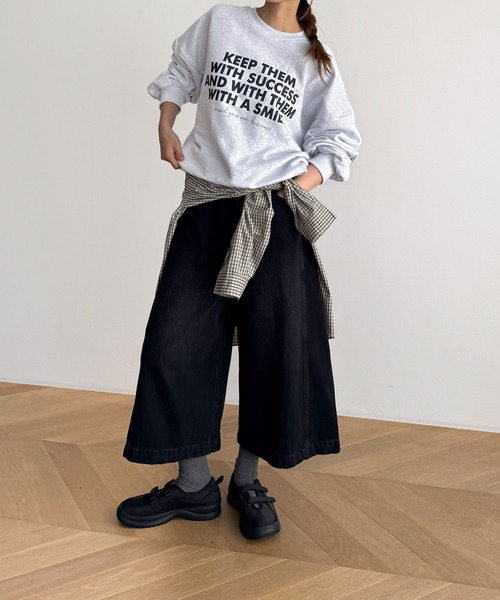 CANAL JEAN（キャナルジーン）の「El mar　KEEP THEMトレーナー 裏毛（スウェット・レディース・ネイビー/グレー・ONE SIZE）」の5枚目の写真