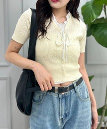 Ribbon Sleeve Cardigan