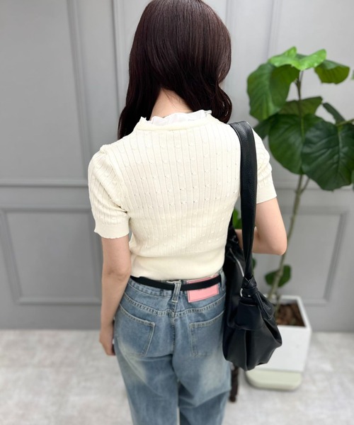 mebole（メボレ）の「Ribbon Sleeve Cardigan（カーディガン/ボレロ・レディース・アイボリー/ブルー・FREE）」の16枚目の写真