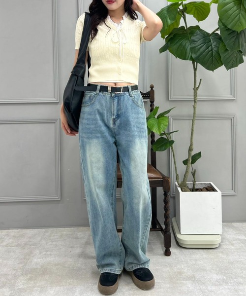 mebole（メボレ）の「Ribbon Sleeve Cardigan（カーディガン/ボレロ・レディース・アイボリー/ブルー・FREE）」の14枚目の写真