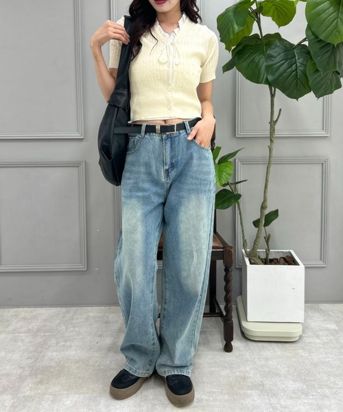 mebole（メボレ）の「Ribbon Sleeve Cardigan（カーディガン/ボレロ・レディース・アイボリー/ブルー・FREE）」の15枚目の写真