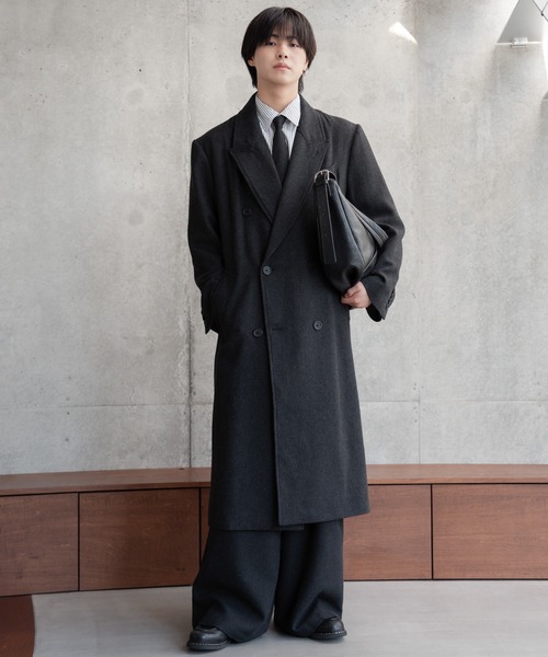 SINSS シンス クラシックウールブレンドツイードコートブラウン Mサイズ SINSS（シンス）の「Classic Wool Blend Tweed Coat / クラシック