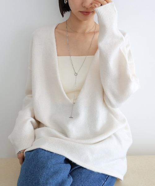 セール】【新色追加】ノースリーブ長袖ニットトップスセット（ニット