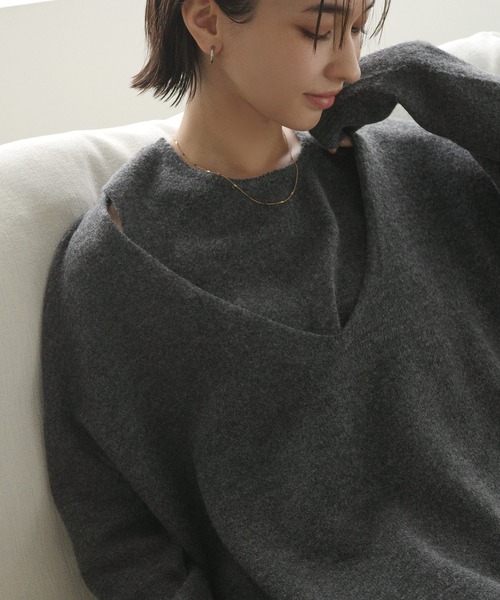 セール】【新色追加】ノースリーブ長袖ニットトップスセット（ニット