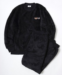 TOM&JERRY（トムアンドジェリー）の「2025AW Tom and Jerry/トムとジェリー シャギーボアフリース ワンポイント刺繍 スウェットトレーナー×パンツ セットアップ/上下セット（ルームウェア/パジャマ）」