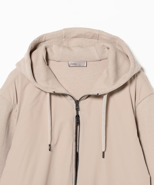 BEAMS F（ビームスエフ）の「HERNO / フーデッド ジップアップ ブルゾン（ブルゾン・メンズ・ブラウン系その他3/ネイビー・S/XL/M/L）」の4枚目の写真