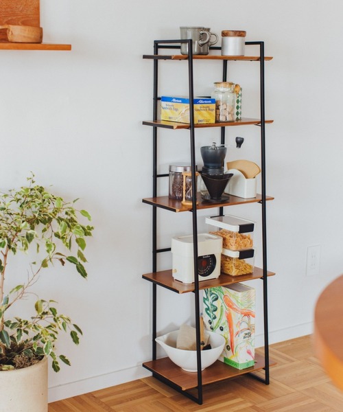 ウッド＆アイアン5段シェルフ（家具）｜studio CLIP（スタディオ