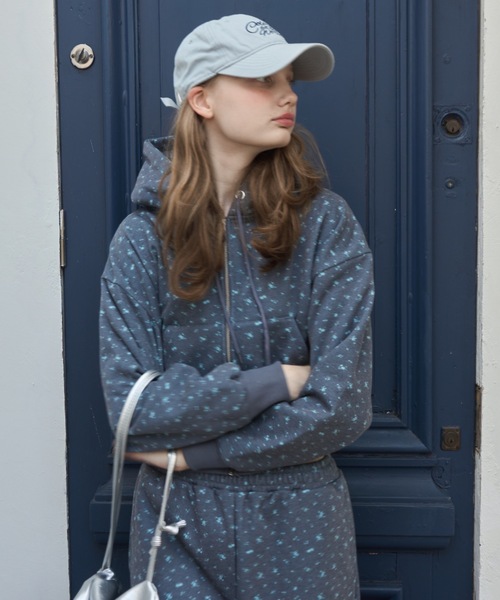 Birthday room（バースデイルーム）の「小花柄スウェットパーカー/Small floral print hoodie（パーカー・レディース・オートミール/ネイビー・FREE）」の22枚目の写真