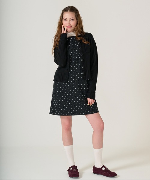 TINA:JOJUN(ティーナジョジュン)の「ドット柄 ミニ丈 ジャンスカ TINA:JOJUN(ワンピース・レディース・アイボリー/ブラック・M)」の16枚目の写真