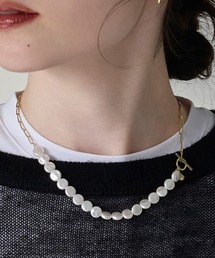 メタリックパールチョーカーネックレス/41cm